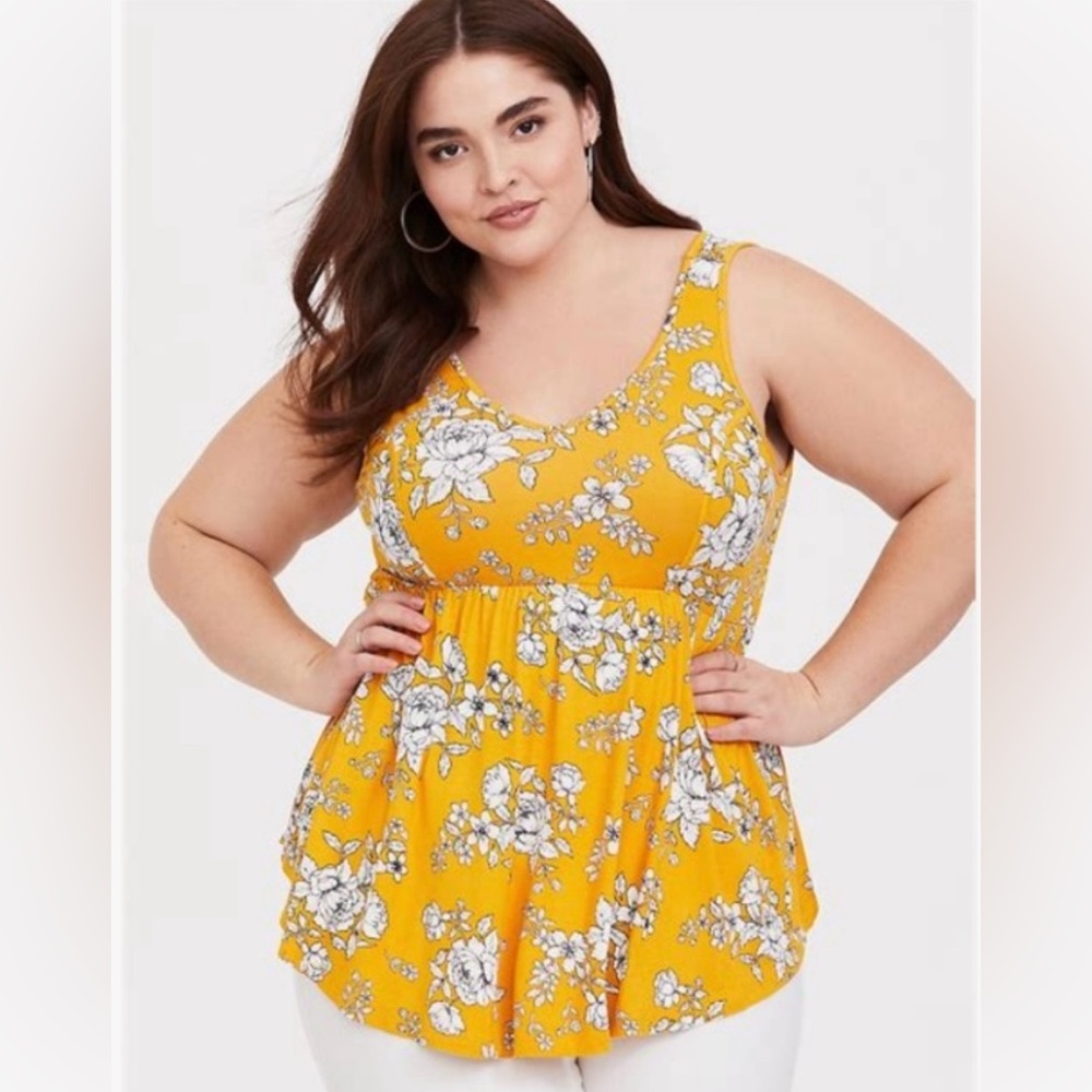 Torrid Yellow/Gold Babydoll Top